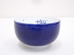 瑠璃釉波文茶碗